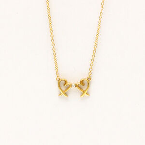 TIFFANY 18k Gold Diamond Heart Necklace